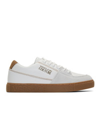 VERSACE JEANS COUTURE White Leather Trainer Sneakers