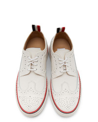 Thom Browne White Longwing Brogue Sneakers