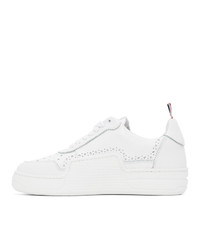 Thom Browne White Low Top Basketball Sneakers