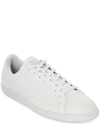 Puma White Match Embossed Leather Low Top Sneakers