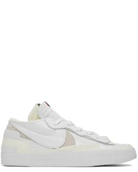 Nike White Off White Sacai Edition Blazer Low Sneakers