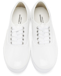 Junya Watanabe White Patent Leather Sneakers
