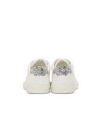 Saint Laurent White Perforated Andy Sneakers
