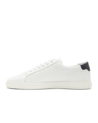 Saint Laurent White Perforated Calfskin Andy Sneakers