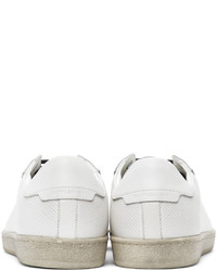 Saint Laurent White Perforated Court Classic Sl06 Sneakers