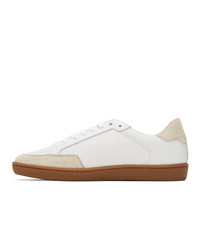 Saint Laurent White Perforated Low Top Sneakers