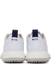 BOSS White Perforated Sneakers