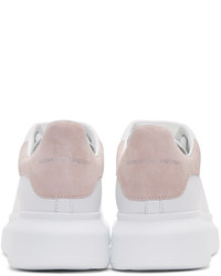 Alexander McQueen White Pink Leather Sneakers