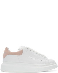 Alexander McQueen White Pink Low Top Sneakers