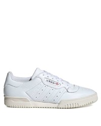 adidas White Powerphase Leather Low Top Sneakers