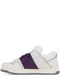 Valentino Garavani White Purple Open Skate Sneakers