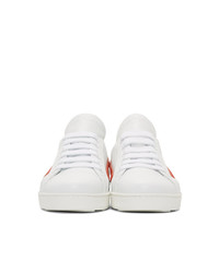 Prada White Red Band Sneakers
