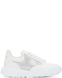 Alexander McQueen White Silver New Court Sneakers