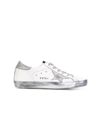 Golden Goose Deluxe Brand White Silver Sole Sneakers
