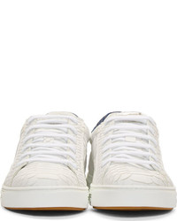 DSQUARED2 White Snakeskin Sneakers