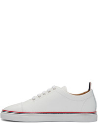 Thom Browne White Straight Toe Cap Sneakers