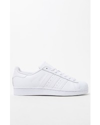 adidas White Stripe Superstar Low Top Sneakers