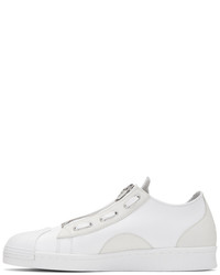 Y-3 White Super Zip Sneakers