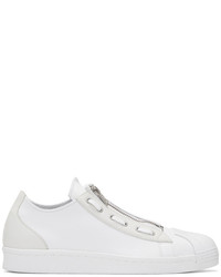 Y-3 White Super Zip Sneakers