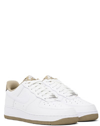 Nike White Tan Air Force 1 07 Sneakers