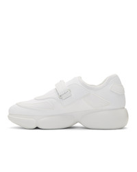 Prada White Tonal Sock Cloudbust Sneakers
