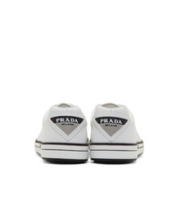 Prada White Triangle Logo Sneakers