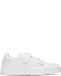 Jil Sander White Triple Velcro Sneakers