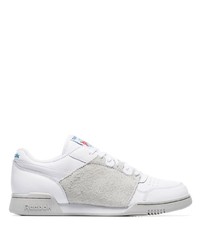 Reebok White X Nepenthes Workout Plus Suede Panel Leather Low Top Sneakers