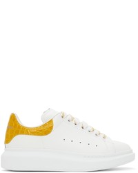 Alexander McQueen White Yellow Croc Oversized Sneakers