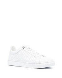 Baldinini Woven Detail Low Top Leather Sneakers
