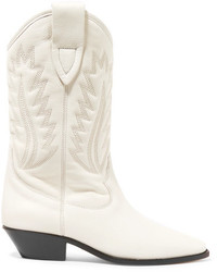 Etoile Isabel Marant Isabel Marant Toile Dallin Embroidered Leather Boots White