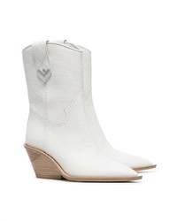 Fendi White Cutwalk 60 Leather Boots