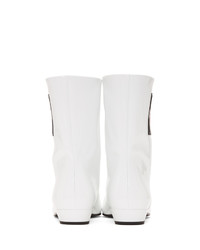 Miu Miu White Patent Logo Boots