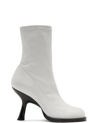 Simon Miller White Stretch Boots Tee Heel Boots
