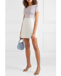 Sara Battaglia Faux Leather Mini Skirt