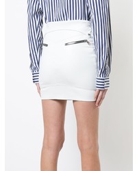 RtA Fold Over Leather Mini Skirt