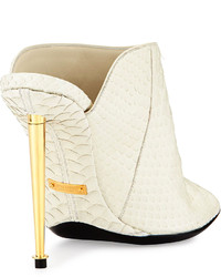 Tom Ford Open Toe Python Mule White