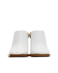 Givenchy White Carved Mule Heels