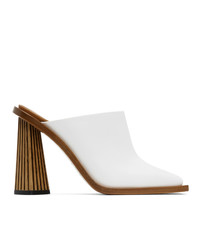 Givenchy White Carved Mule Heels
