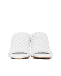 Bottega Veneta White Intrecciato Curve Heeled Sandals