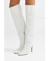 Gabriela Hearst Linda Croc Effect Leather Over The Knee Boots