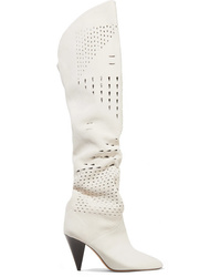 Isabel Marant Lyde Laser Cut Suede Thigh Boots