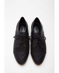 Forever 21 Faux Leather Chevron Cutout Oxfords