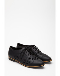 Forever 21 Faux Leather Chevron Cutout Oxfords