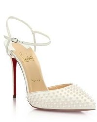 Christian Louboutin Baila Spiked Patent Leather Ankle Strap Pumps