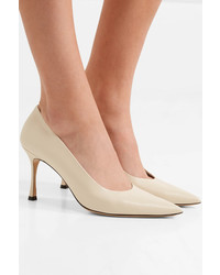 The Row Champagne Leather Pumps