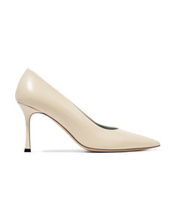 The Row Champagne Leather Pumps