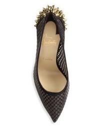 Christian Louboutin Guni Spiked Perforated Leather Point Toe Pumps