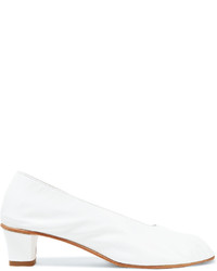 Martiniano High Glove Leather Pumps White