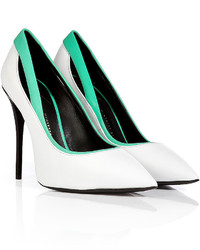 Giuseppe Zanotti Leather Pointy Toe Pumps With Contrast Trim